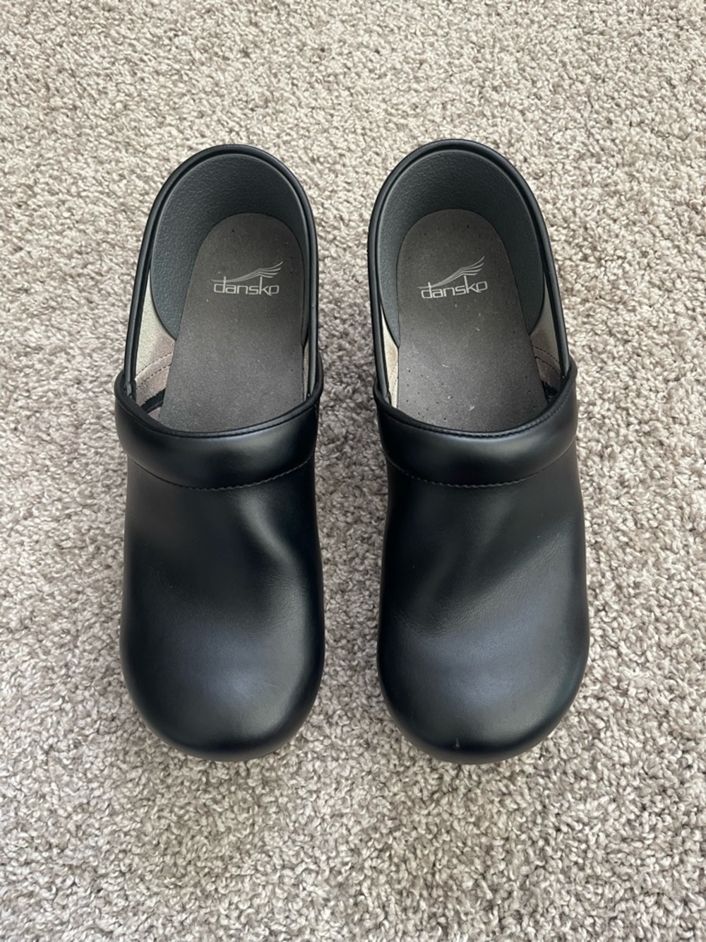 Dansko Professional Black Leather Clogs